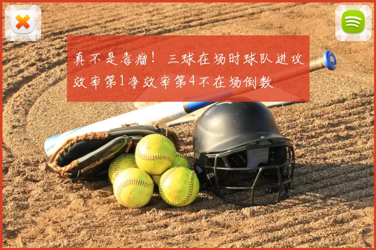 真不是毒瘤!三球在场时球队进攻效率第1净效率第4不在场倒数